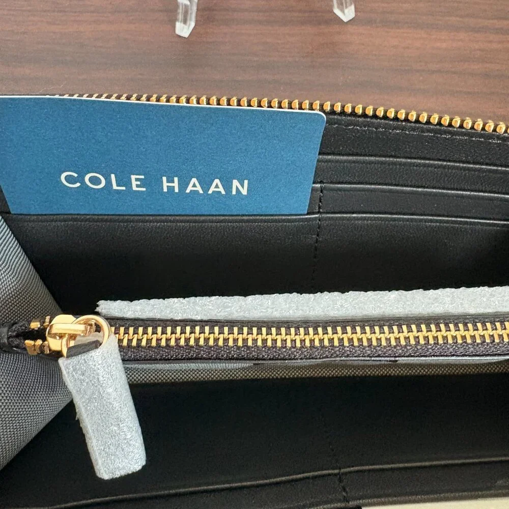Cole Haan Vartan Continental Wallet Snake Print Zip Around Wallet New